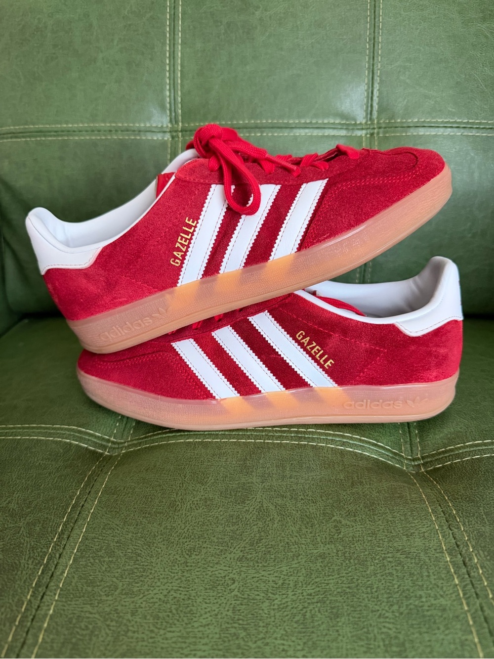Adidas Gazelle Suede Sneakers - Red/White